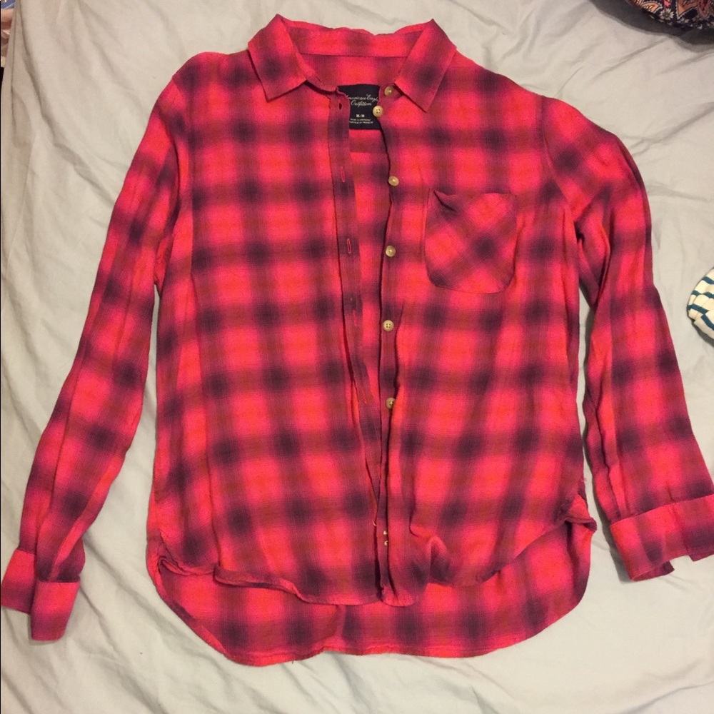 Pink/ purple / orange flannel shirt